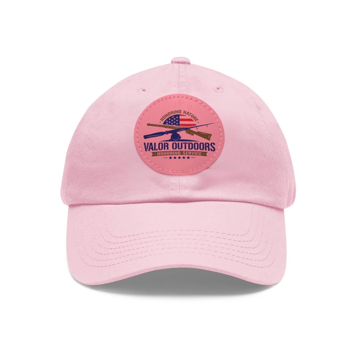 Dad Hat with Leather Patch (Round)