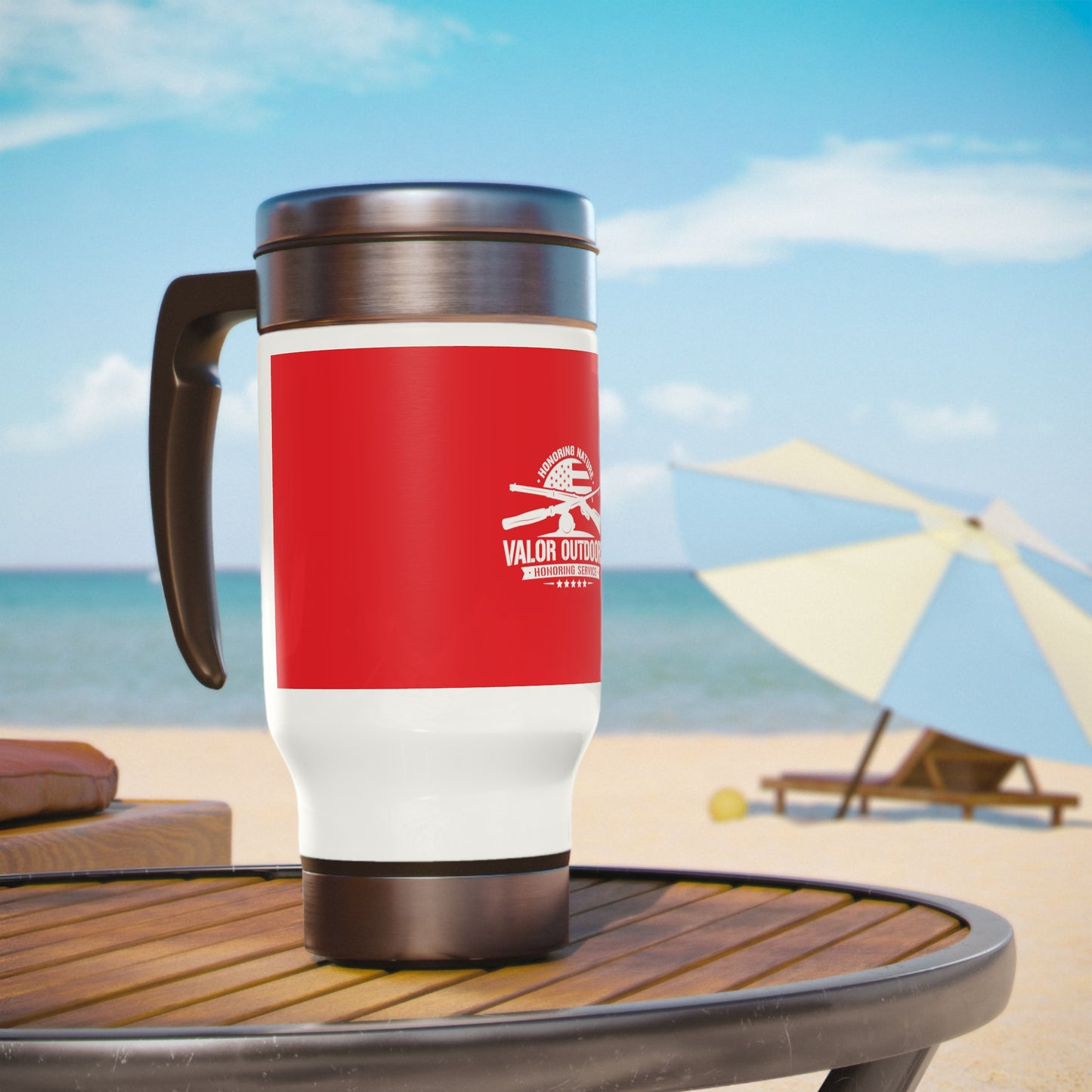 Stainless Steel Travel Mug with Handle, 14oz