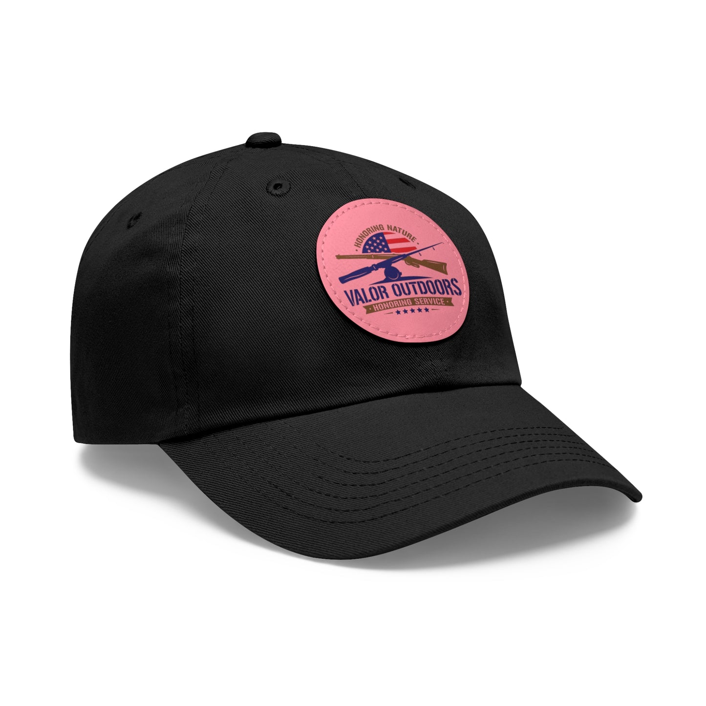 Dad Hat with Leather Patch (Round)