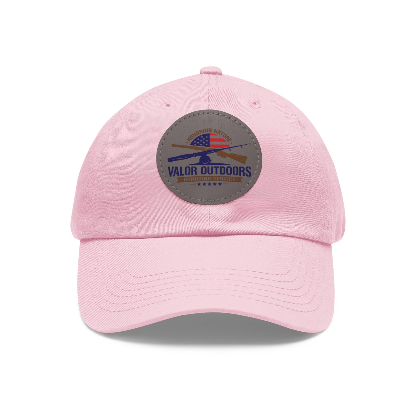 Dad Hat with Leather Patch (Round)